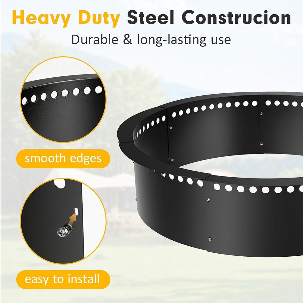 Smokeless Fire Pit Ring, 32 inch Outer/28 inch Inner Outside Fire Pit, Heavy ...