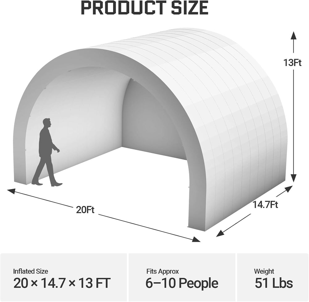 OZIS 20 × 15 × 13 FT Inflatable Event Stage Tent Indoor/Outdoor Dome Booth, I...