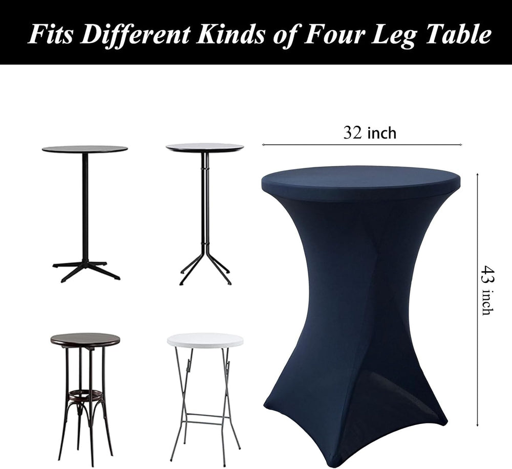 4Pack Navy Blue Cocktail Table Covers 32x43Inch Cocktail Table Tablecloth
