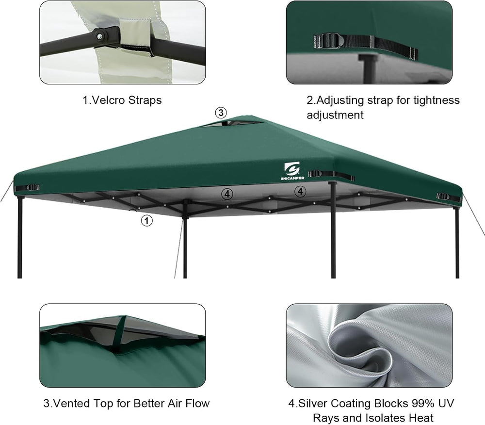 10x10 Pop Up Canopy Replacement Top Cover with Air Vent(Frame NOT INCUDE)