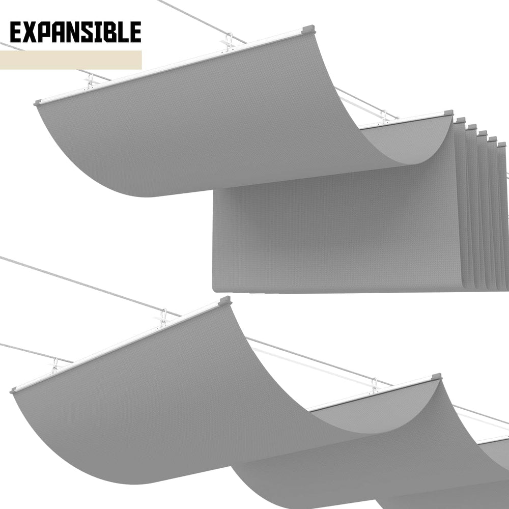 Patio 3'W x 12'L Waterproof Pergola Shade Cover Retractable Canopy Re...