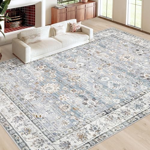 XLUEZ Area Rug 9x12 Living Room Rug, Machine Washable Vintage Distressed Boho...