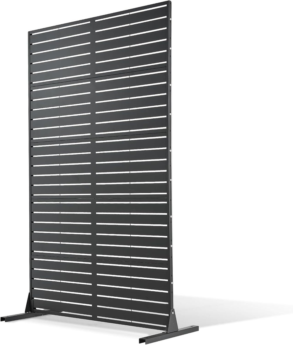 VEVOR Metal Privacy Screen, 44" W x 72" H Freestanding Modern Priva...