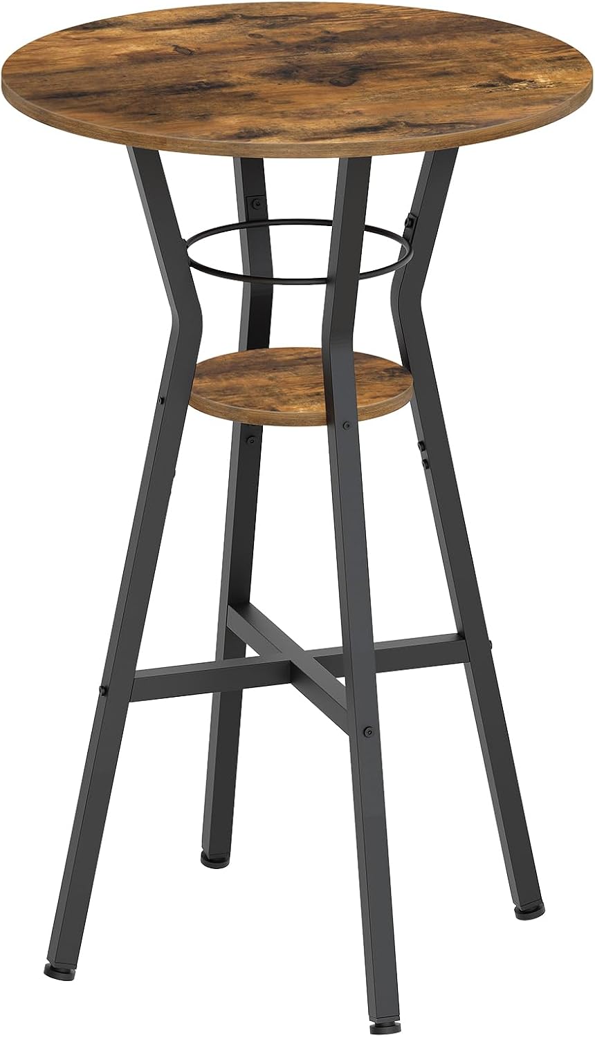 YATINEY Bar Table, 2-Tier Round High Top Table, Pub Table, Home Bar Counter H...