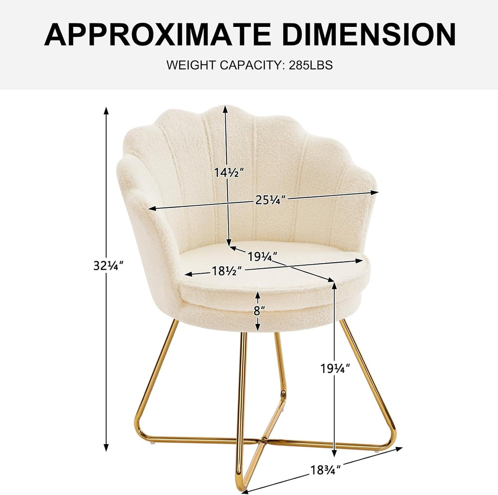 Furnimart Vanity Chair with Back, Shell Accent Chair for Living Room, Criss C...