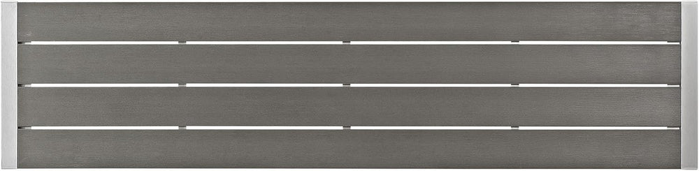 Modway Shore Aluminum Outdoor Patio Bench in Silver Gray