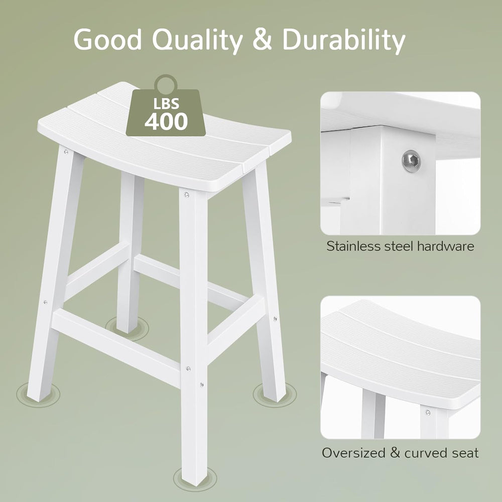 Stoog All-Weather Bar Stools Set of 2, 28" Waterproof Outdoor Barstools,...