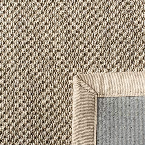 SAFAVIEH Area Rug 6' Square - Natural Fiber Collection - Marble & Bei...