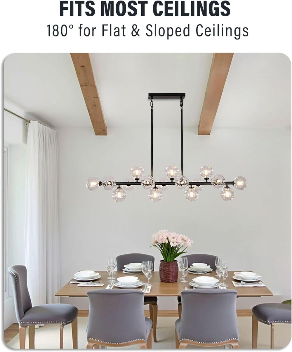 Large Linear Chandeliers for Dining Room Kitchen Island, 55" Long Light ...