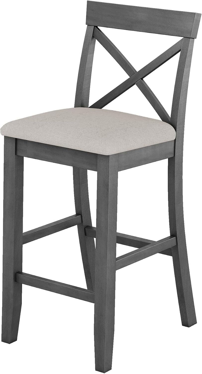 LUMISOL 3 Piece Pub Table and Chair Set, Small Bar Height Kitchen Table and C...