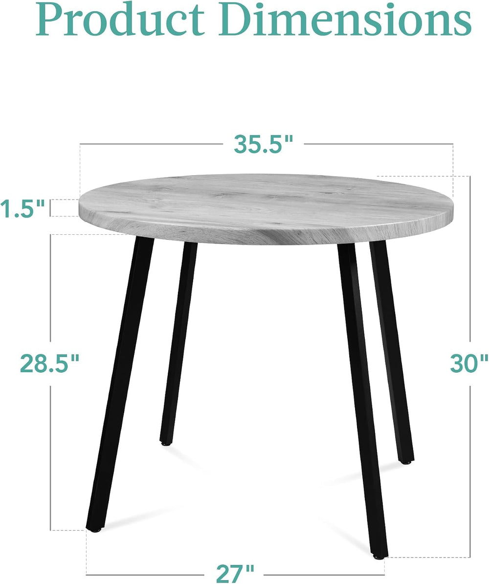 Best Choice Products Round Dining Table 35.5”, Mid-Century Modern Kitchen Tab...