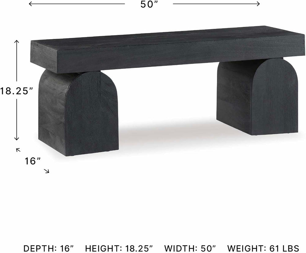 Signature Design by Ashley Holgrove Modern Entryway Accent Bench, Black