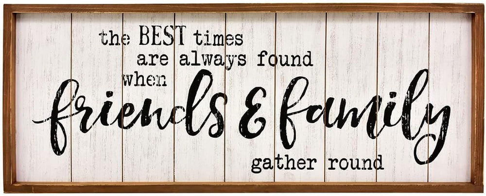 The Best Times Friends & Family Rustic Wood Sign, Farmhouse Wall Decor wi...