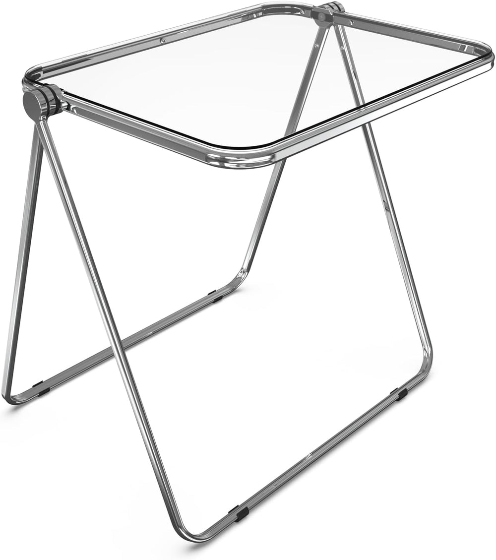 VINGLI Folding Acrylic Table Small TV Tray for Snack Dinner on Couch, Tiny Fo...