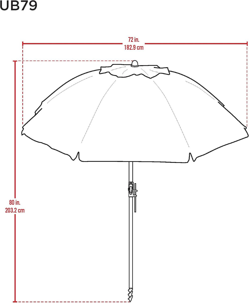 Tommy Bahama Tilt Beach Umbrella, 6 ft Canopy