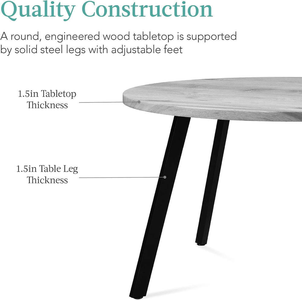 Best Choice Products Round Dining Table 35.5”, Mid-Century Modern Kitchen Tab...