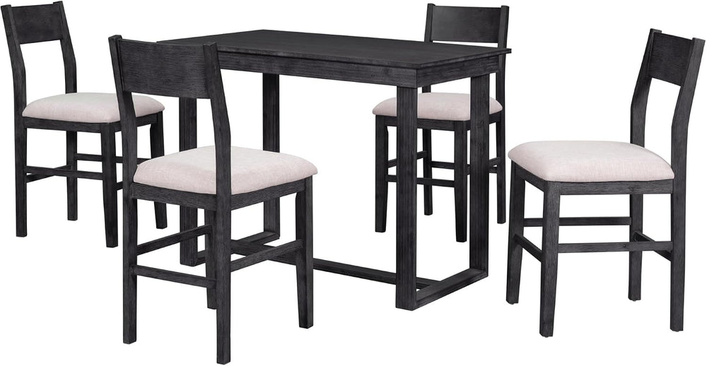 LUMISOL Small Breakfast Table Set for 4, 5-Piece Kitchen Table Set with Uphol...
