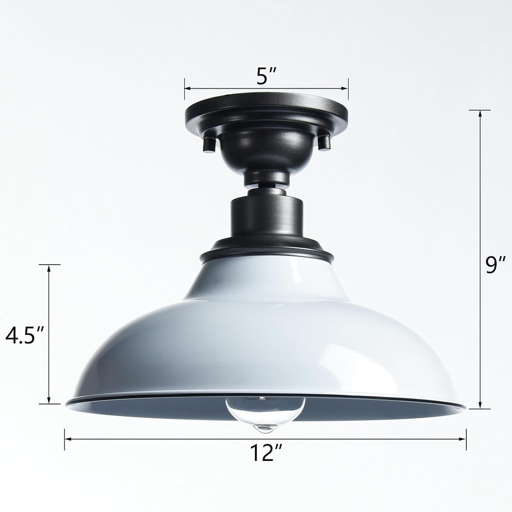 SAMTEEN Farmhouse Semi Flush Mount Ceiling Light 12-Inch