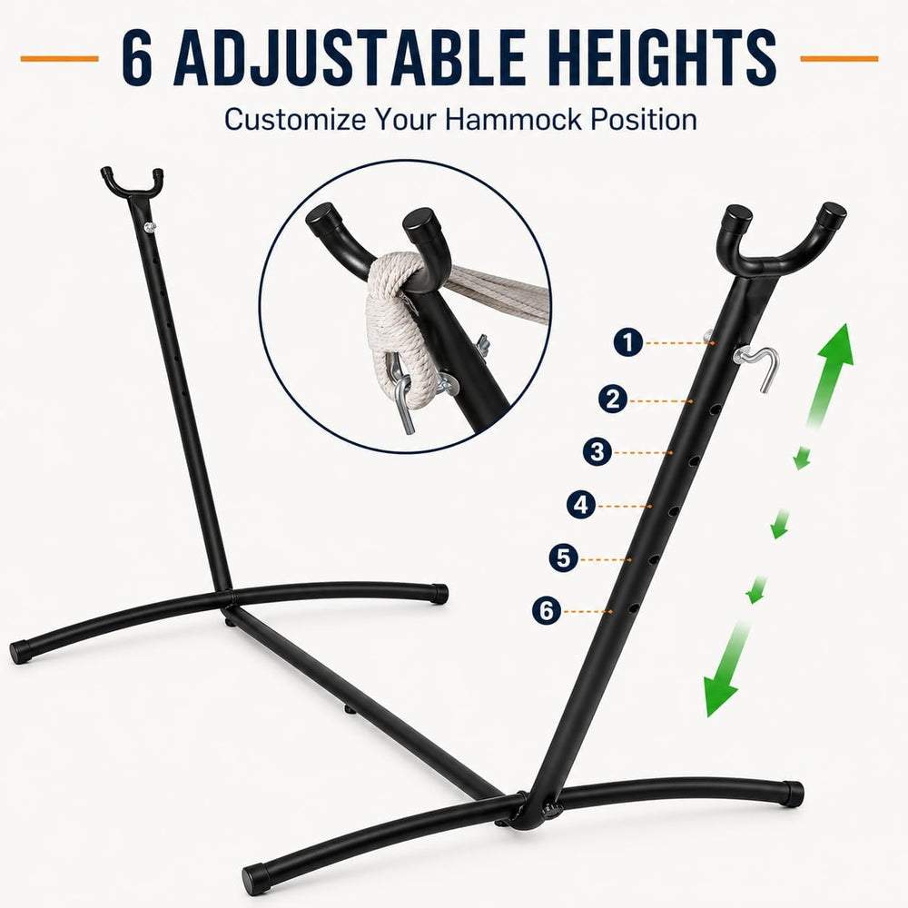 JupiterForce Hammock Stand 9FT, Heavy Duty Steel Frame, Tool-Free Assembly, S...
