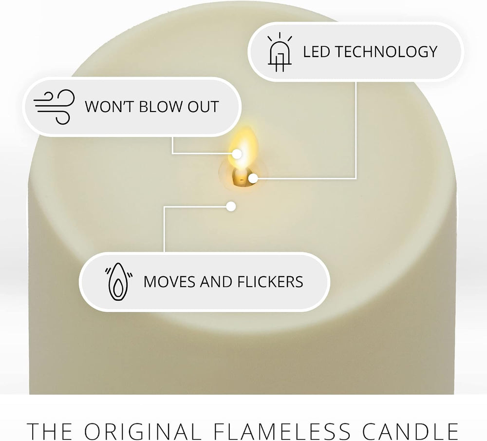 Luminara Realistic Artificial Moving Flame Outdoor Pillar Candle IPX4 - Movin...