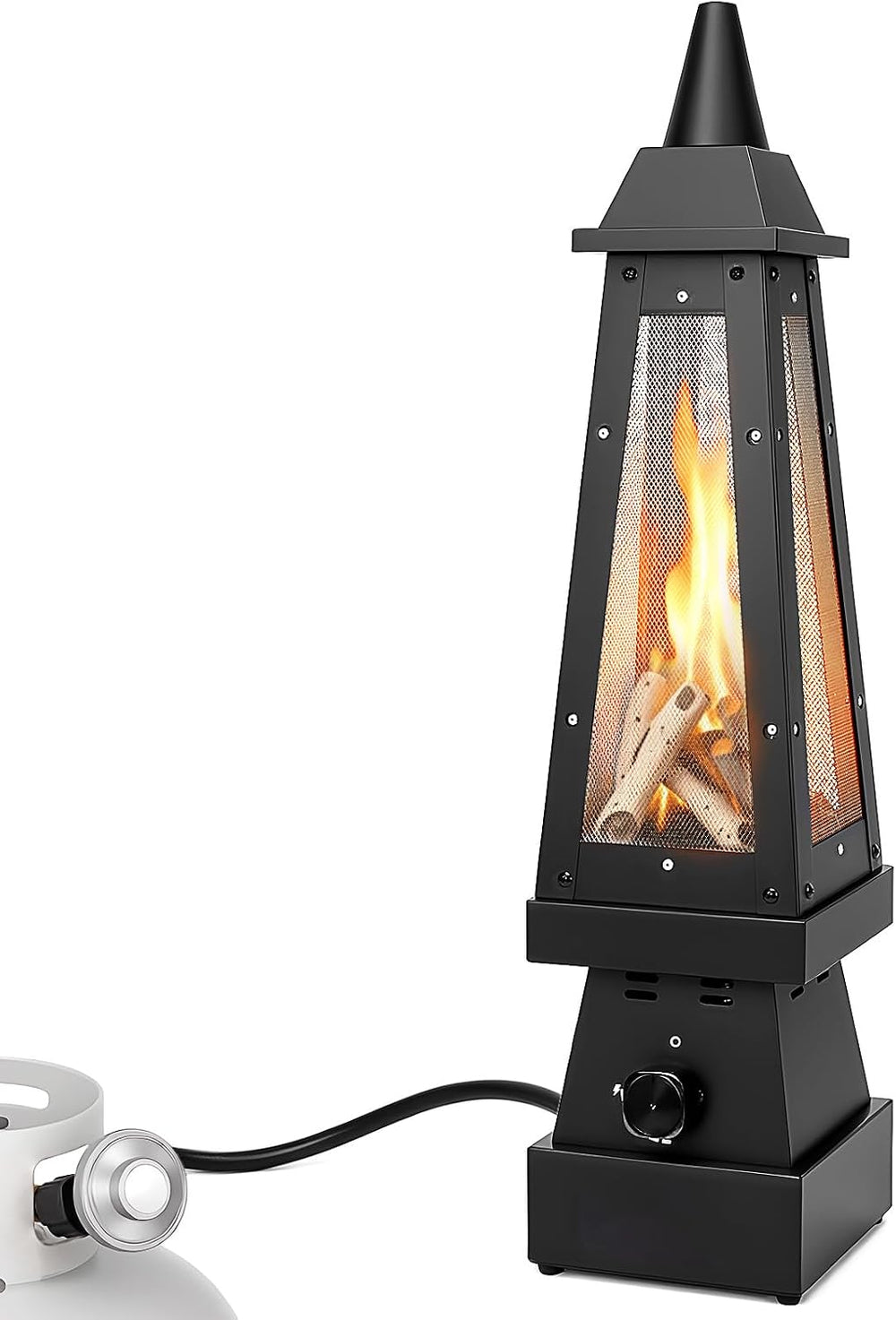 Uniflasy 27'' Propane Fire Pit Gas Chiminea for Patio