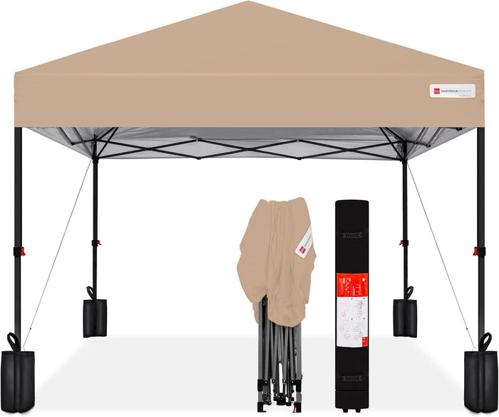 Best Choice Products 10x10 Pop Up Canopy Tent, EZ Setup, Tan