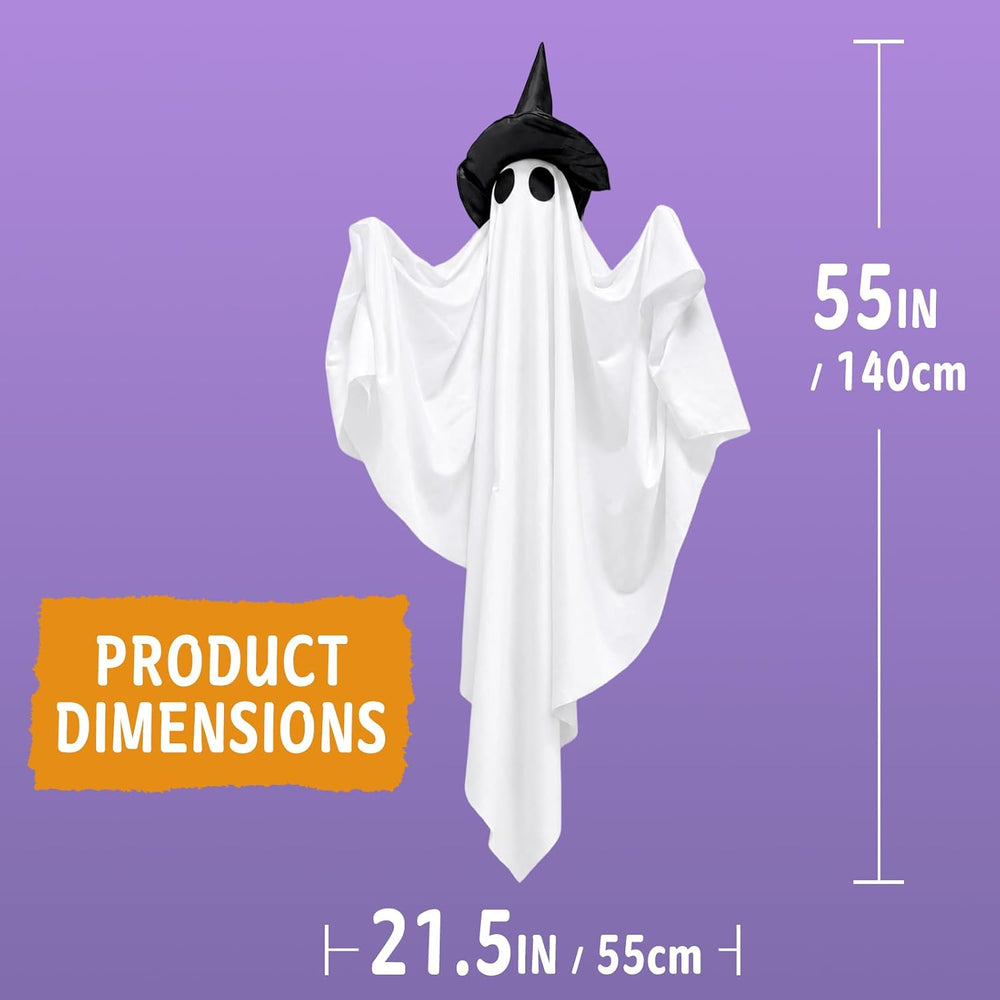 Halloween Hanging Light up Ghost Decorations Outdoor 2 Pack, 50 Inch Hallowee...