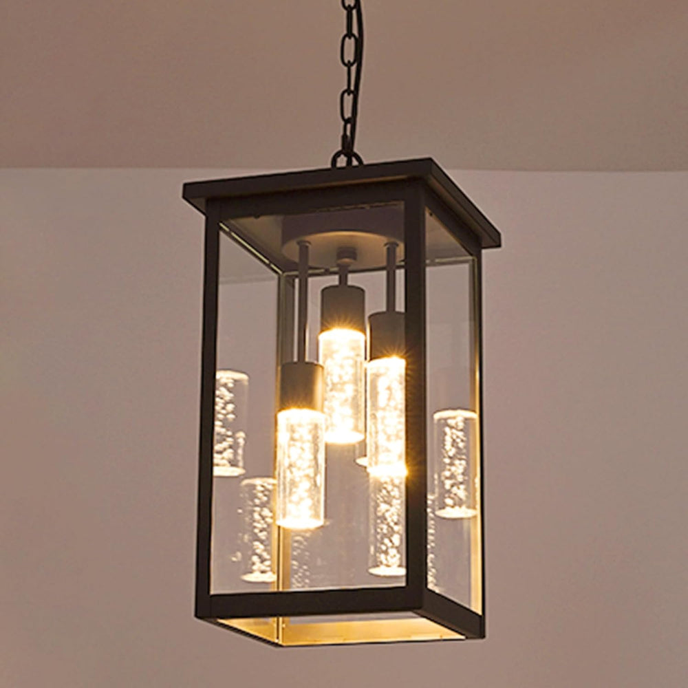 Yaohong 17" Large 5CCT LED Outdoor Pendant Light, 3-Lights Modern Black ...