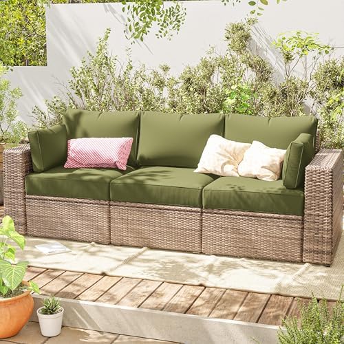 8 Pcs Outdoor Patio Cushion Covers, Replaceable Waterproof Furniture Covers, ...