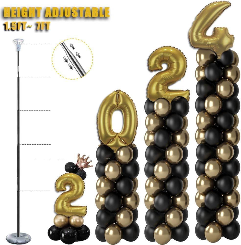 Balloon Column Stand Kit Set of 4, 7ft Height Adjustable Balloon Arch Kit wit...