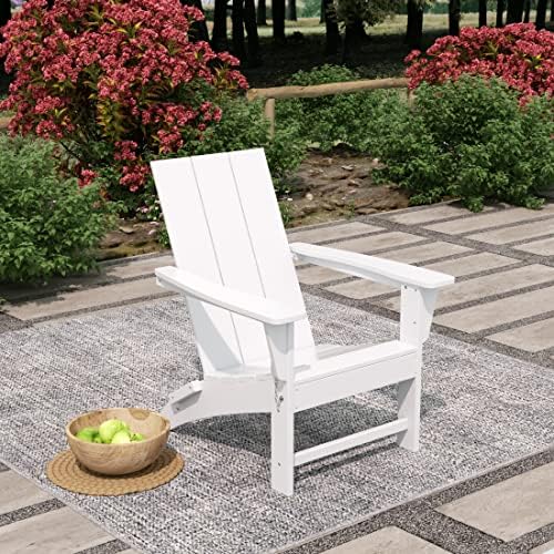 WestinTrends Ashore Modern Outdoor Folding Adirondack Chair, White