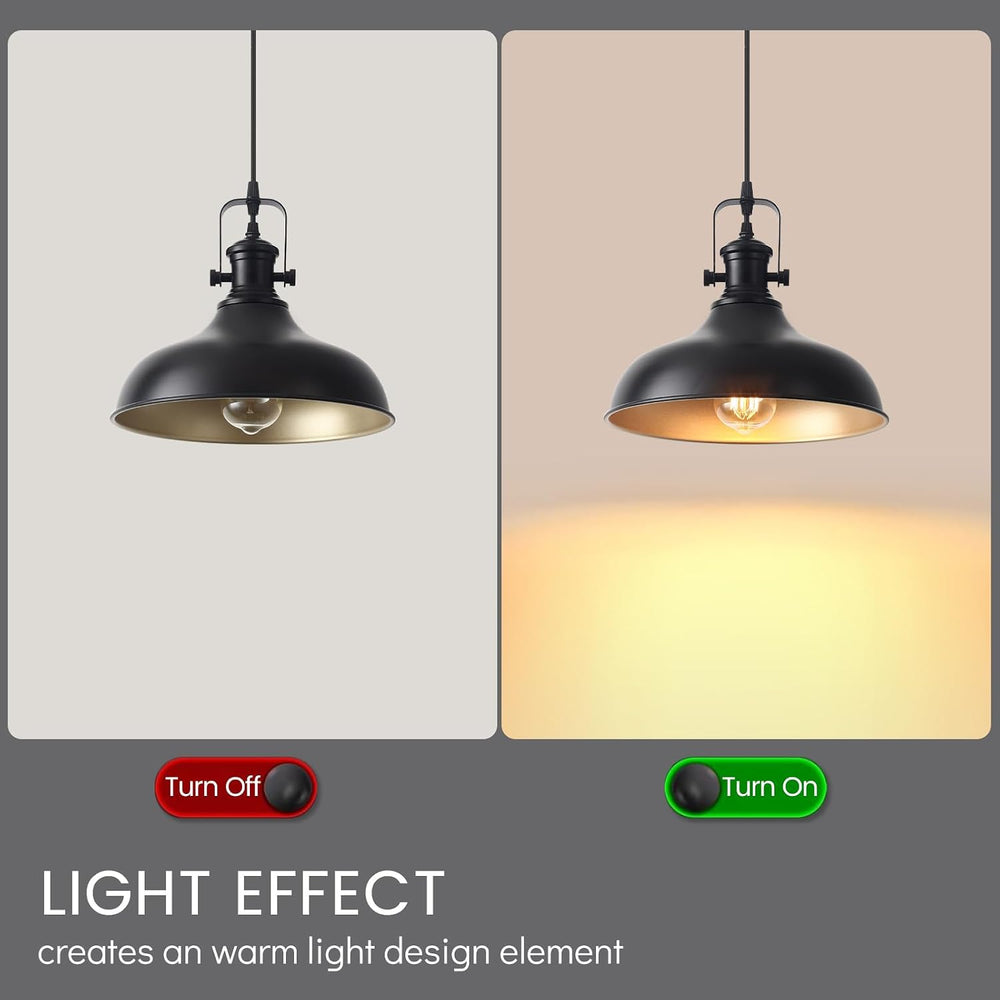 Black Pendant Lights Kitchen Island 3 Pack, 11.41" Kitchen Pendant Light...