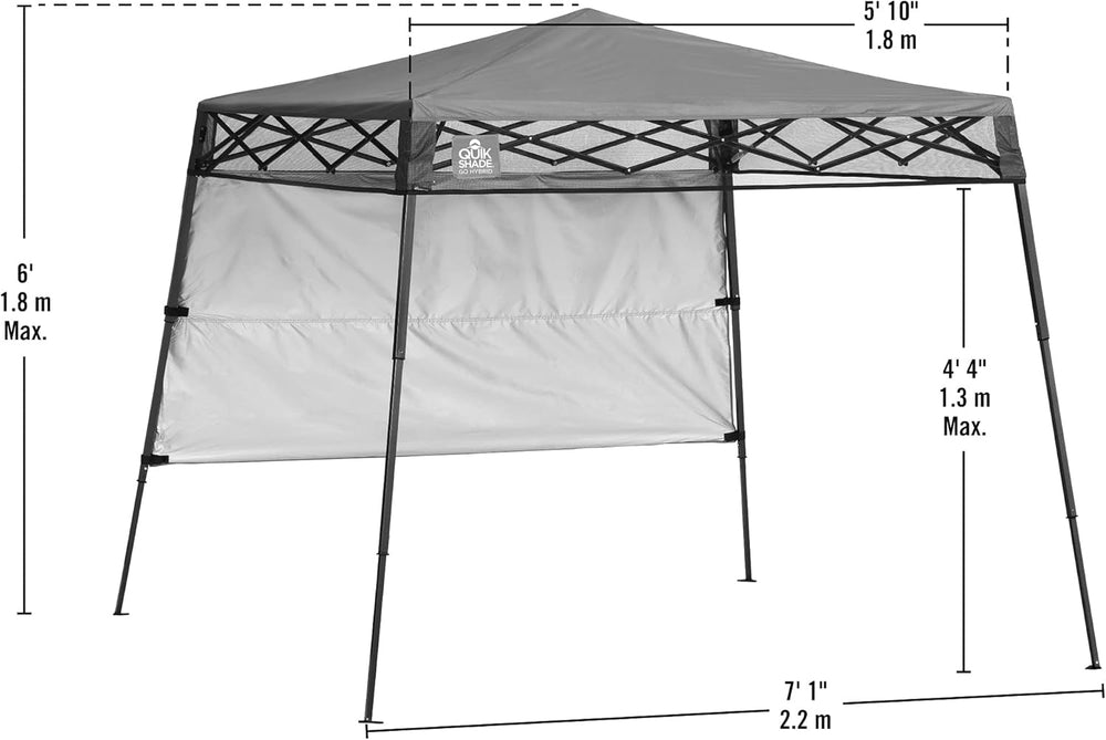 Quik Shade Go Hybrid 6' x 6' Sun Protection Pop-Up Compact and Lightw...