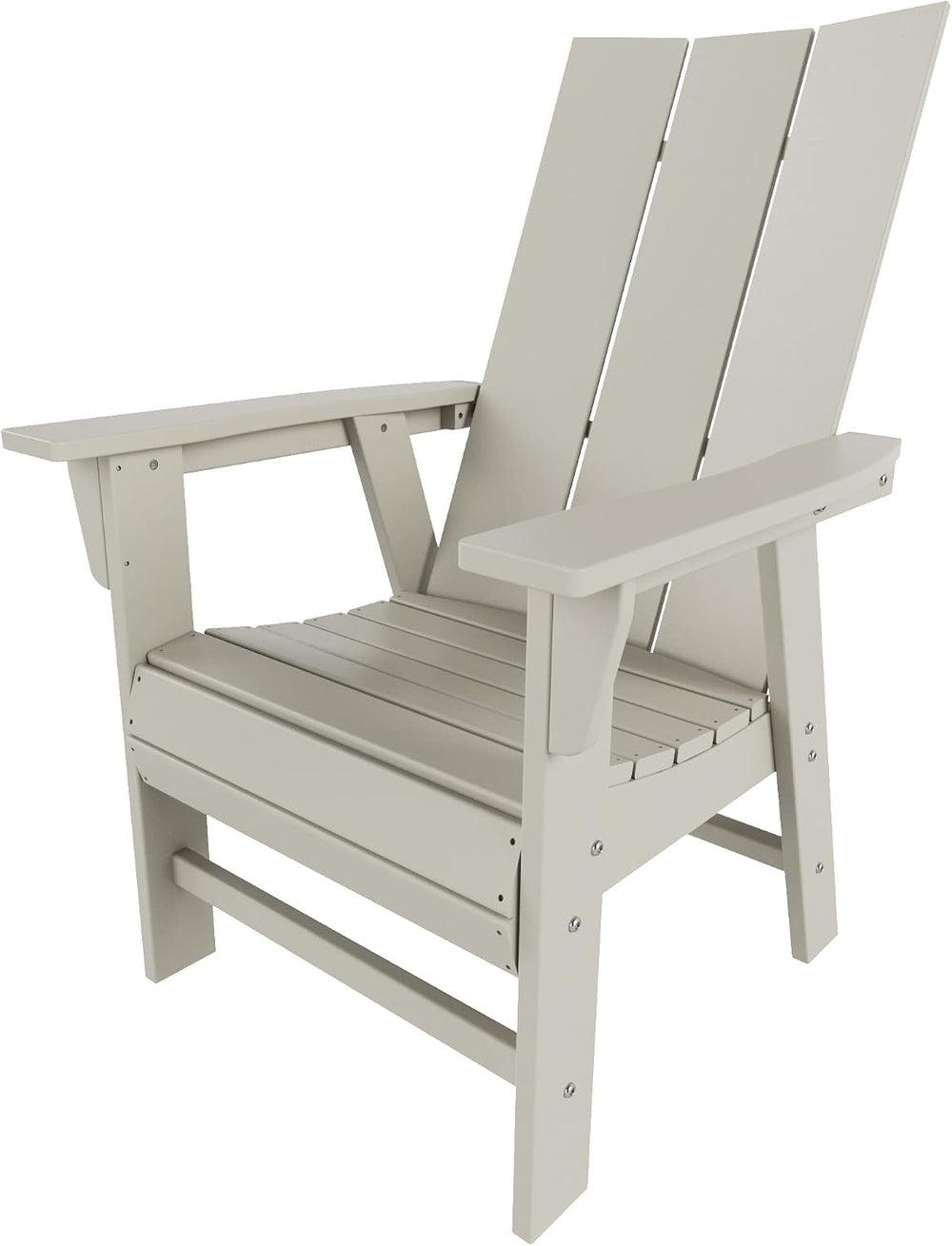 HDPE Shoreside Modern Curveback Adirondack Dining Chair,Sand