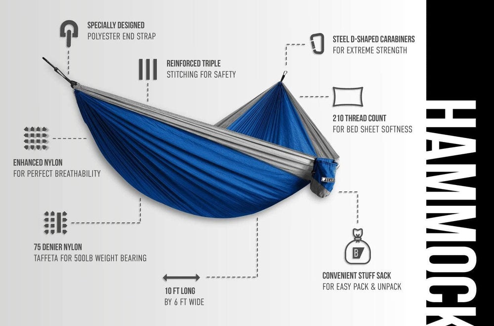 Bear Butt Camping Hammock - Hammock - Camping Gear - 2 Person Hammock - Backp...
