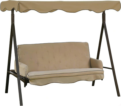 3 Seat Outdoor Swing Replacement Top for Patio, Khaki
