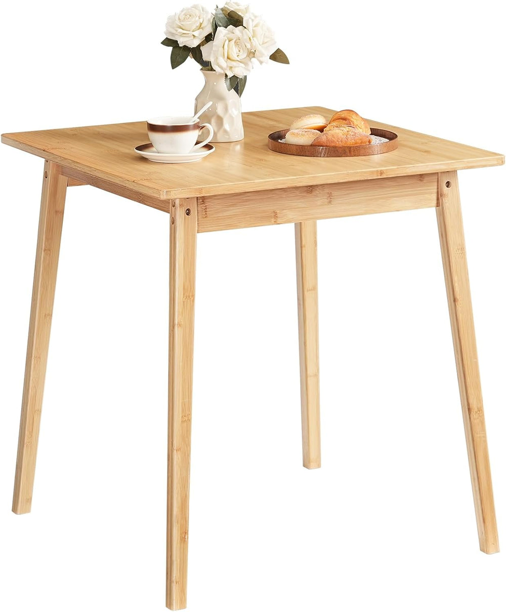 HOOBRO Bamboo Dining Table, Square Dining Table for 2, 27.6" Kitchen Tab...