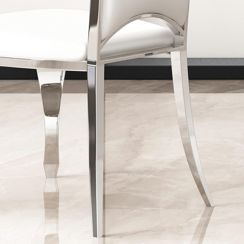 HomVent Leatherette Stainless Steel Dining Chairs Set of 4,Comfortable Uphols...