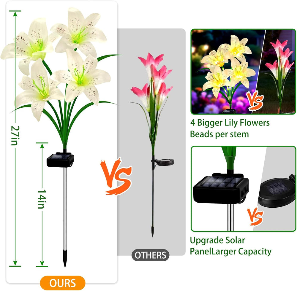Solar Lights Outdoor, Gift for Women Mom Grandma Wife Daughter, 4 Pack 16 Sol...