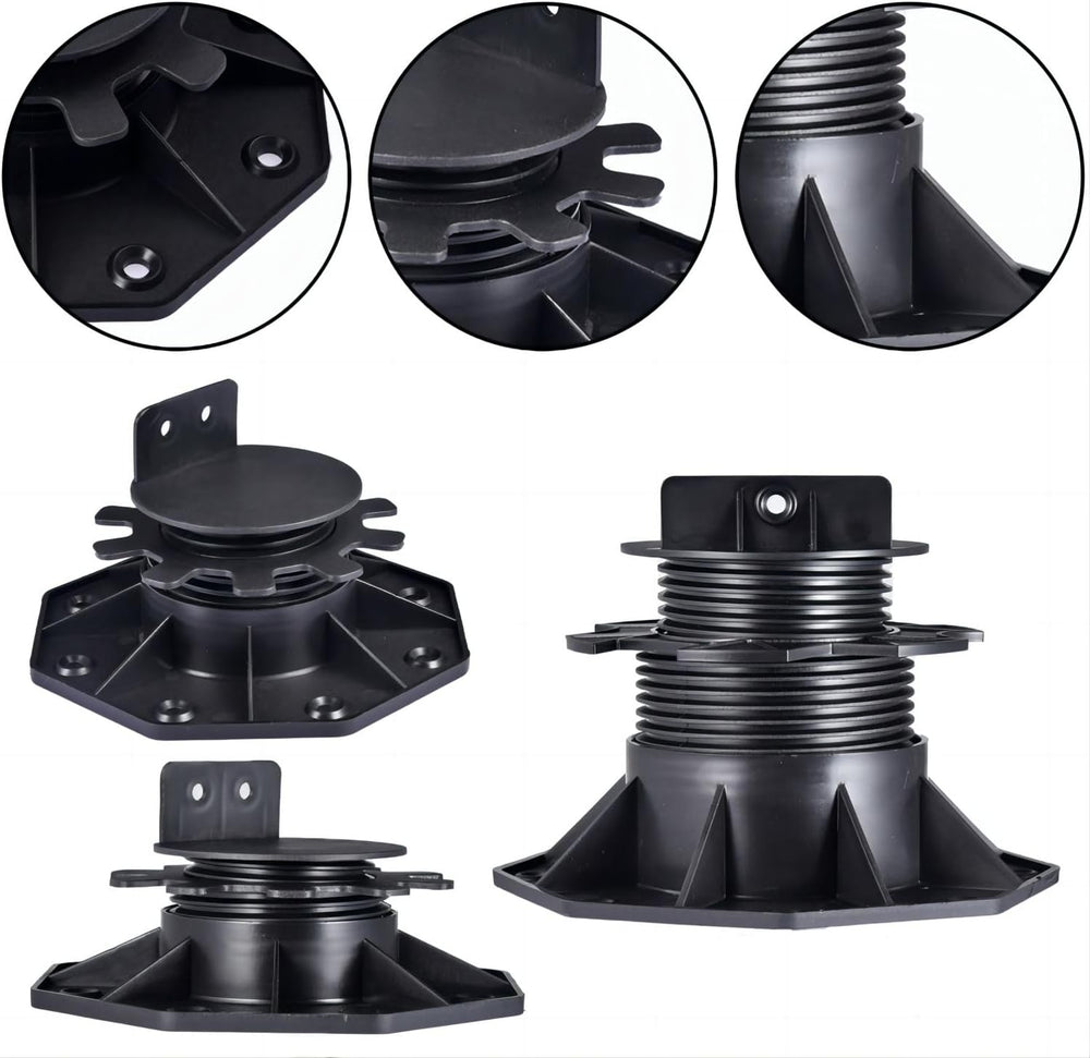 12Pack Adjustable Deck Support Pedestal - Base Support for Floating Deck Plat...
