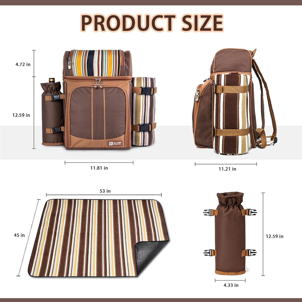 Hap Tim Picnic Basket Backpack for 2 Person with Blanket, 2 Charcuterie Board...