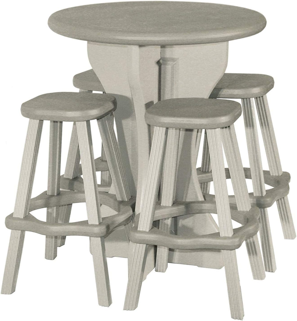 Patio Table Set with Four Barstools - Warm Grey Base with Grey Accents - Perf...