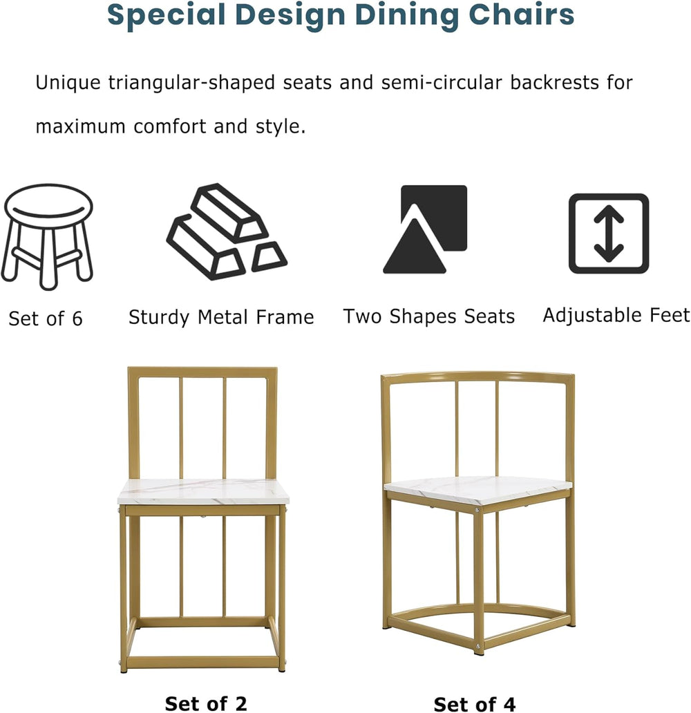 Metal 7 Piece Kitchen Dining Table Set with Chairs for Saving Space Metal Din...