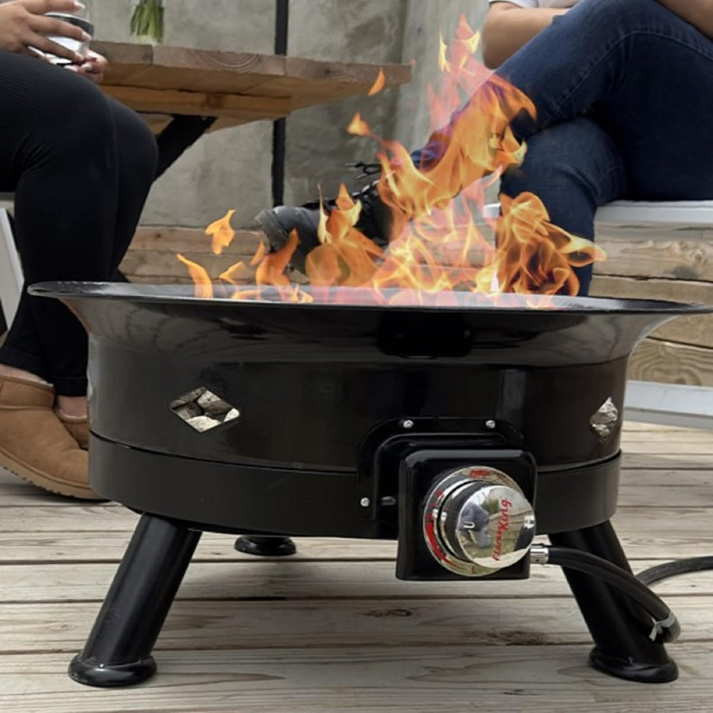 Flame King Smokeless Propane Fire Pit, 24-inch Portable Firebowl, 58K BTU wit...