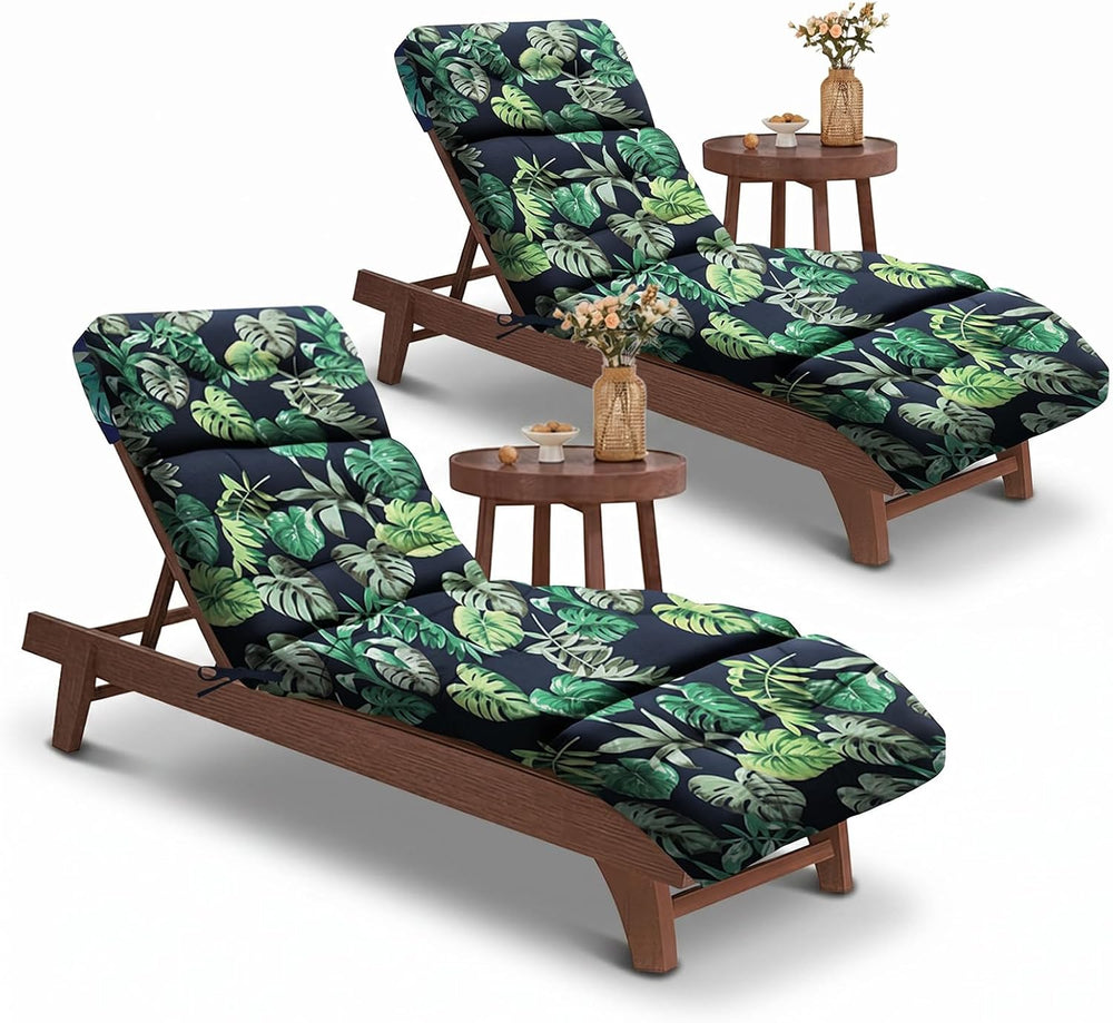 EverPine 2 Pack Chaise Lounge Chair Cushion 74.4 x 22.8 x 4.7 Inche, Patio Lo...