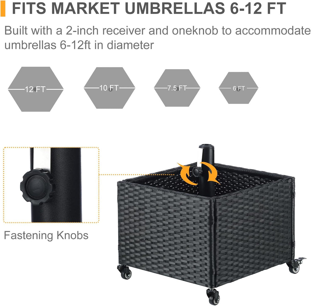 SUNNYPARK Umbrella Base with Wheels and Fillable Planter 2 in 1
