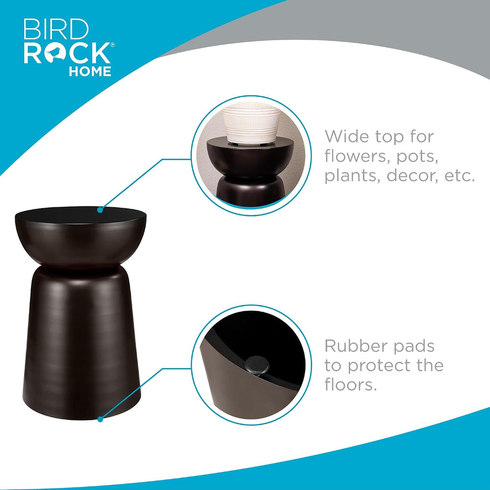 BIRDROCK HOME Metal Decorative Garden Stool and Outdoor Accent Side Table - M...