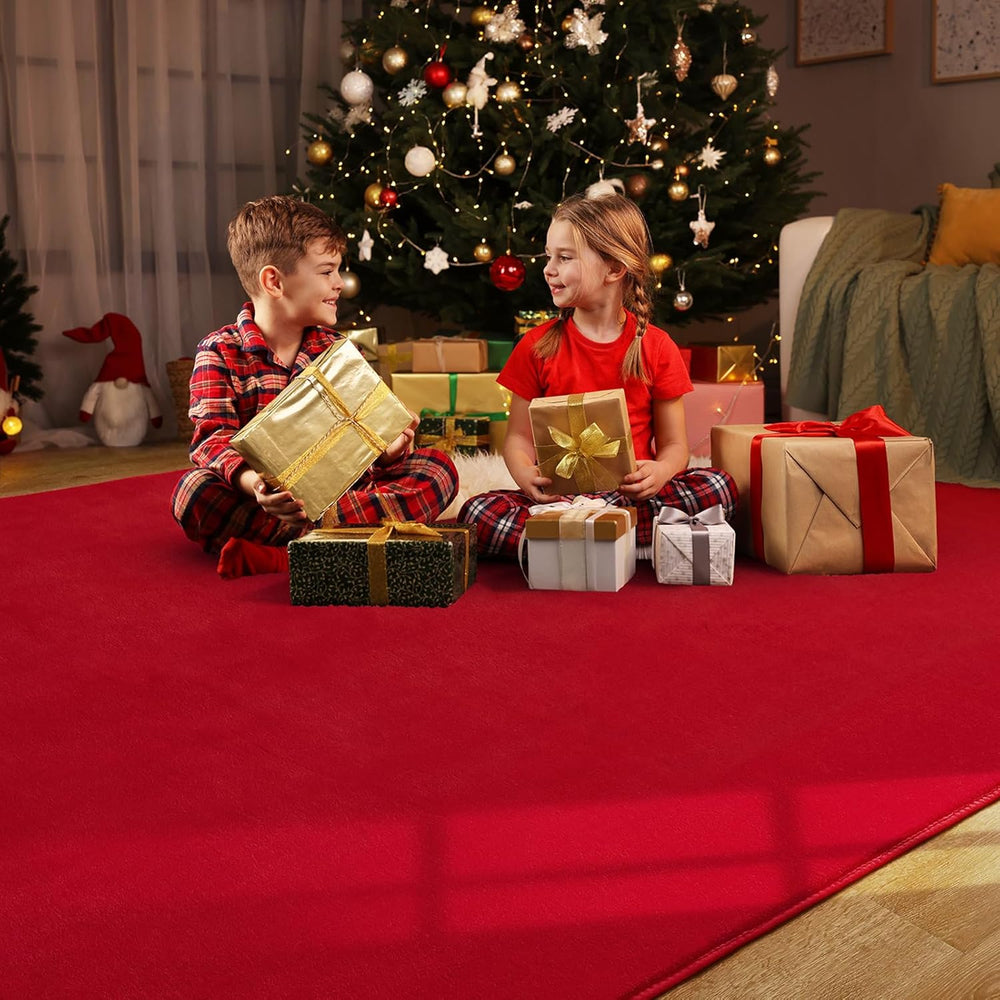 Amearea Modern Area Rugs for Bedroom Living Room, 4x6 Red Memory Foam Rug