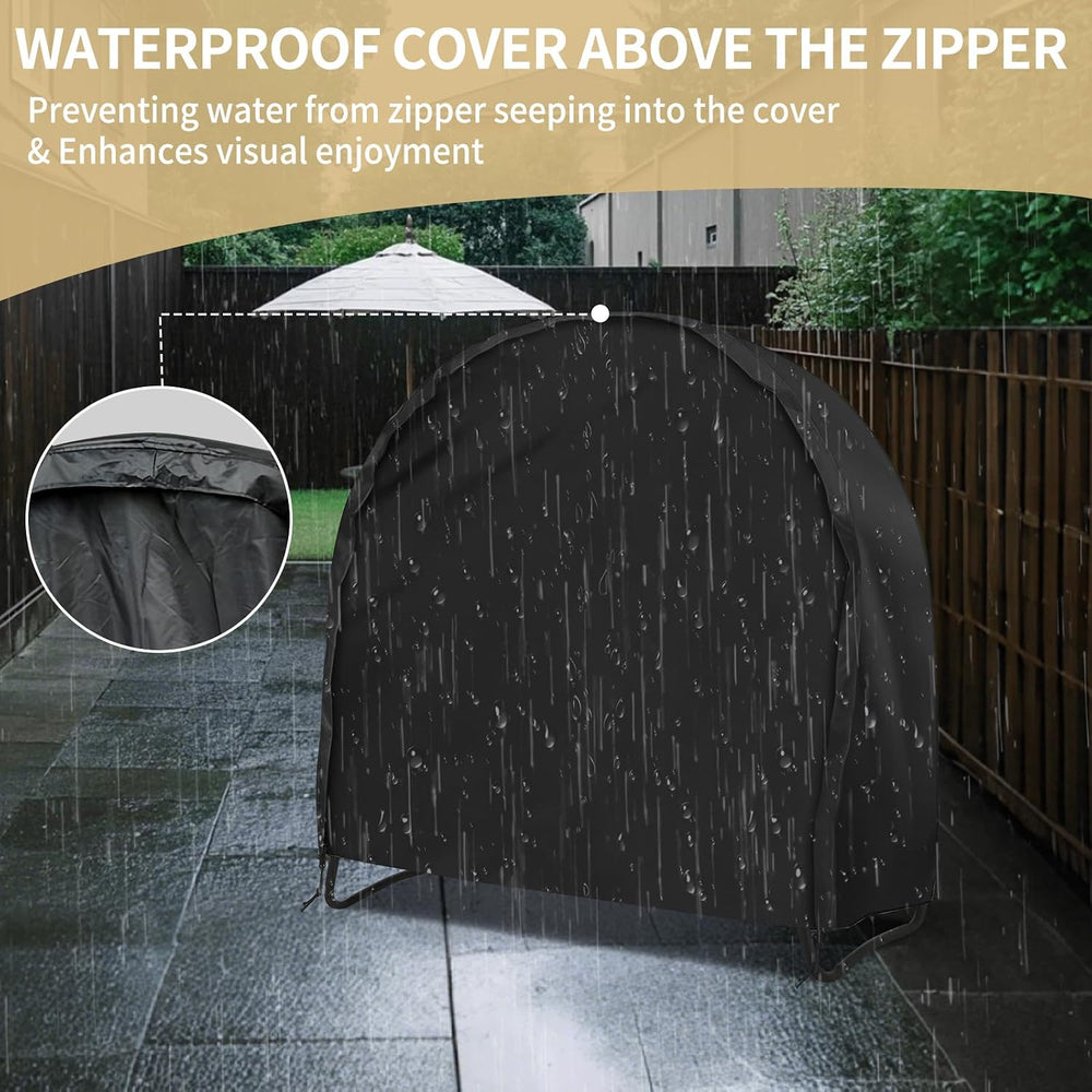 AKEfit 48 Inch Firewood Log Hoop Cover, Heavy Duty 600D Oxford Outdoor Waterp...