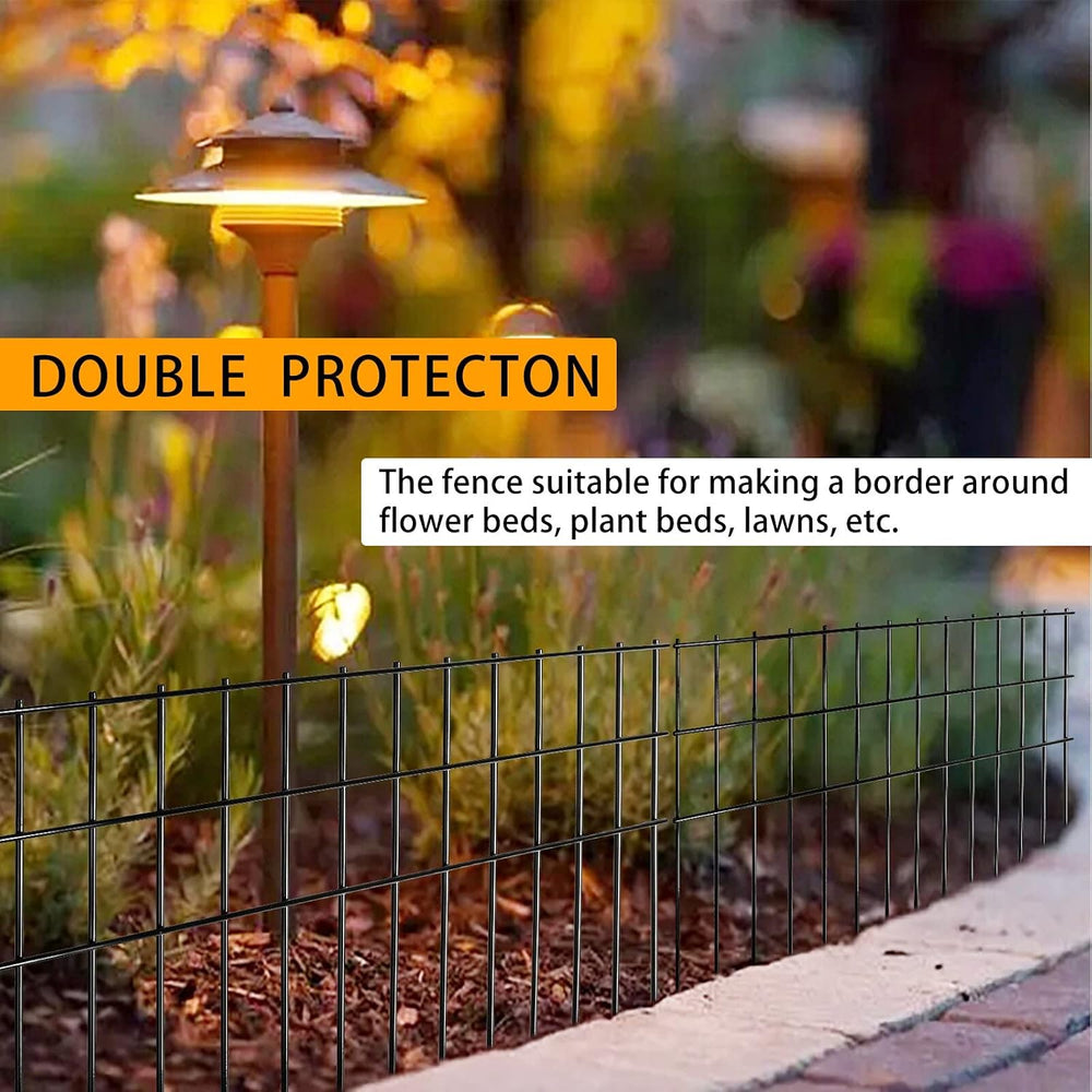 Getlay Animal Barrier Fence 25ft(L) x15in(H),10Pack Black No Dig Fence,Anti-R...